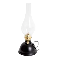 Lehman's Vintage Style Oil Lamp, Classic Nomad Model Burns Kerosene or Lamp Oil, Round Font with Curved Carrying Handle, Steel Burner, Glass Chimney and Wick for Non-Electric Lighting or Emergencies
