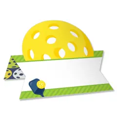 Big Dot of Happiness Let&rsquo;s Rally - Pickleball - Birthday or Retirement Party Tent Buffet Card - Table Setting Name Place Cards - Set of 24