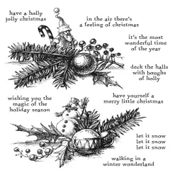 Tim Holtz Cling Stamps 7"X8.5"-Cozy Christmas