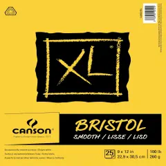 Canson XL Recycled Bristol Paper Pad 9"X12"-25 Sheets