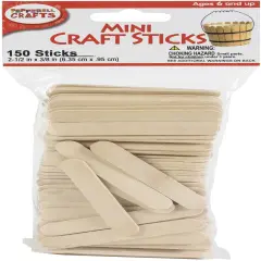 Pepperell Crafts Mini Craft Sticks 150/Pkgs-2.5"X0.375"