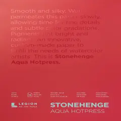 Stonehenge Aqua Block Hotpress Pad 9"X12" 15 Sheets/Pkg-White 140lb