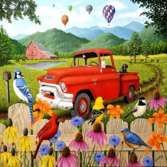 Sunsout The Red Truck 500 pc Jigsaw Puzzle 51304