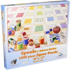 SunsOut Spools and Quilt Jigsaw Puzzle 24218 by Rebecca Barker 1000 Pieces