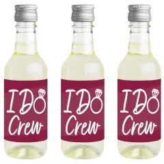 Big Dot of Happiness Burgundy Elegantly Simple - Mini Wine and Champagne Bottle Label Stickers - Wedding or Bridal Shower Guest Party Favor Gift 16 Ct