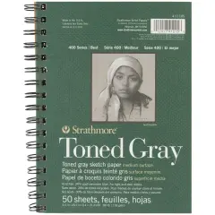 Strathmore Toned Sketch Spiral Paper Pad 5.5"X8.5"-Gray 50 Sheets