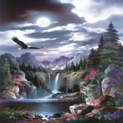 Sunsout Moonlit Eagle 1000 pc Jigsaw Puzzle 18048