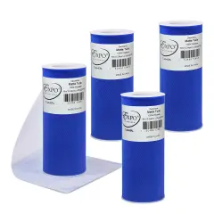 Pack of 4 Decorative Matte Tulle Spool of 6 Inch X 25 Yards Royal Blue