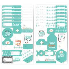 Big Dot of Happiness Medical School Grad - Assorted Doctor Graduation Party Gift Tag Labels - To and From Stickers - 12 Sheets - 120 Stickers