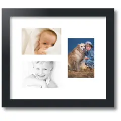 ArtToFrames Collage Photo Picture Frame with 3 - 4x6 inch Openings, Framed in Black with Over 62 Mat Color Options and Regular Glass (CSM-3926-389)