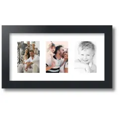 ArtToFrames Collage Photo Picture Frame with 3 - 3.5x5 inch Openings, Framed in Black with Over 62 Mat Color Options and Regular Glass (CSM-3926-29)
