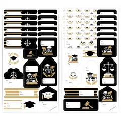 Big Dot of Happiness Law School Grad - Assorted Future Lawyer Graduation Party Gift Tag Labels - To and From Stickers - 12 Sheets - 120 Stickers