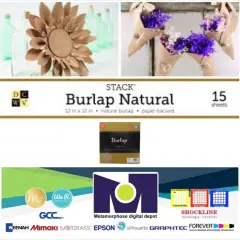 DCWV&reg;️ BURLAP PAD NATURAL 12"X12" 15/PKG PS-016-00016