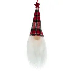 Northlight 9" LED Lighted Red Plaid Gnome Christmas Ornament