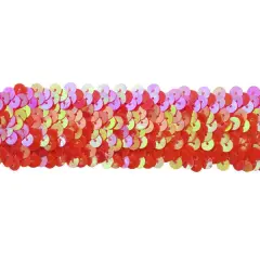 Belagio Stretch Sequin Trim, 1.5" Wide, Hot Pink, 10-Yard Bolt