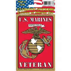 U.S. Marine Corps Veteran Sticker 2-3/4"X4"