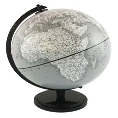 Dublin 12-inch Diameter Gray Ocean Raised Relief World Globe