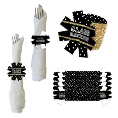 Big Dot of Happiness Reunited - School Class Reunion Party Paper Napkin Holder - Napkin Rings - Set of 24