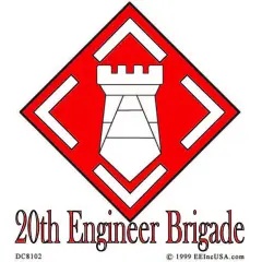 U.S. Army 20th Engineer Brigade Sticker 3-1/4"X3-1/2"