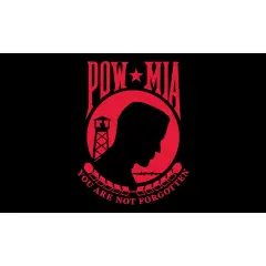 POW MIA Flag with Grommets Black & Red 3ft x 5ft