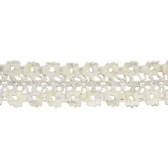 Belagio Cotton Lace Trim, 1.38" Wide, Floral Design, Ivory, 10-Yard Bolt