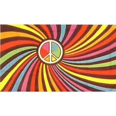Peace Sign Rainbow Flag with Grommets 3ft x 5ft