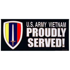 U.S. Army Veteran proudly Served Bumper Sticker 3"X6-1/2"