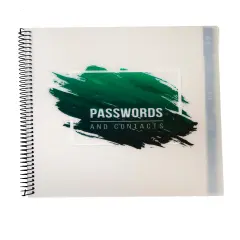 RE-FOCUS THE CREATIVE OFFICE, Large Password Keeper Book, Spiral Bound with Alphabetical Tabs Green