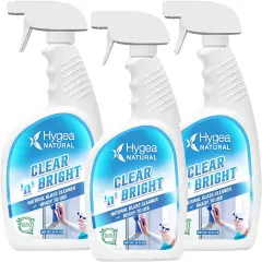 Hygea Natural Clear 'n' Bright - Natural Glass Cleaner Ready to Use 24oz Spray (3 pack)