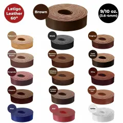 ELW 9-10 oz (3.6-4mm) Latigo Leather Straps Belt Grade 60" Cowhide Strips Heavy Duty Holsters, Sheathes, Harness, Saddle, Armor, Collars