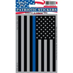 DC0056 Black Police U.S. Subdued Flag w/ Thin Blue Line Sticker (3''x4.25'')
