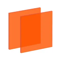 Clear Orange Translucent Cast Acrylic Gloss 1/8" (5" x 10")