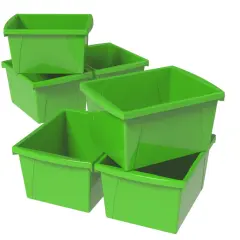 4 Gallon (15L) Classroom Storage Bin, Green (Case of 6)