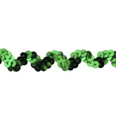 Belagio Sequin Trim, 0.63" Wide, Zig Zag Design, Emerald, 25-Yard Bolt