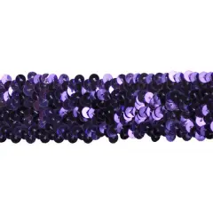 Belagio Stretch Sequin Trim, 1.5" Wide, Purple, 10-Yard Bolt