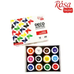 Glossy Acrylic paint for decor set, 12*20ml ROSA TALENT