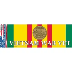 Vietnam Vet Ribbon & Medal Bumper Sticker 3-1/4"X9"