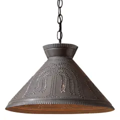 Irvins Country Tinware Roosevelt Shade Light with Willow in Kettle Black