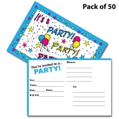 Star Party Postcard Invitations | 4 inches by 6 inches Plastic wrapped | RAHEEV&reg;