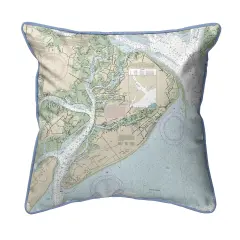 Hilton Head, SC Large Map Pillow 18x18 &ndash; Corded Decor