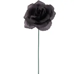 100-Pack: Noir Black Silk Rose Picks, 8" Stems, 3" Wide, Floral Home by Artificial Flowers