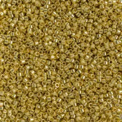 Miyuki Delica 5.2g Duracoat Galvanized Glass Beads, 11/0 Light Gold DB2502