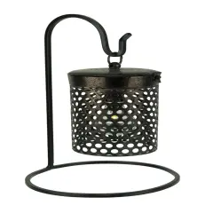 Black Metal Cage Hanging LED Accent Light with Stand