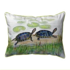 Betsy Drake Two Turtles Extra Large 20 X 24 Indoor / Outdoor Pillow