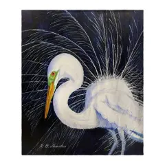 Betsy Drake Breeding Egret Throw Multicolor