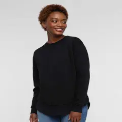LAT&reg; Women's Weekend Fleece Crewneck Sweatshirt Black