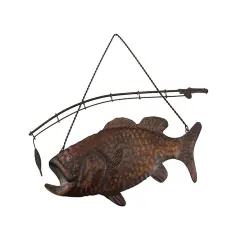 Rustic Finish Largemouth Bass Metal Wall Hanging