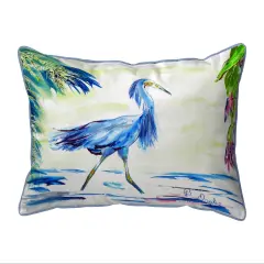 Betsy Drake Blue Egret Large Pillow 16x20