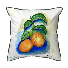 Betsy Drake Two Oranges Small Indoor/Outdoor Pillow 12x12 Multicolor