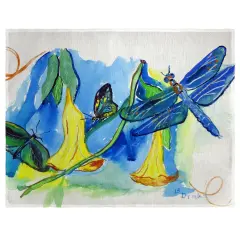 Betsy Drake Yellow Bells & Dragonfly Place Mat Set of 4